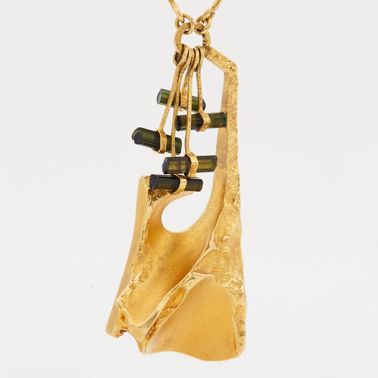 Björn Weckström, a necklace with pendant, "Rain in the mountains", Lapponia, Finland 1992, 18k.