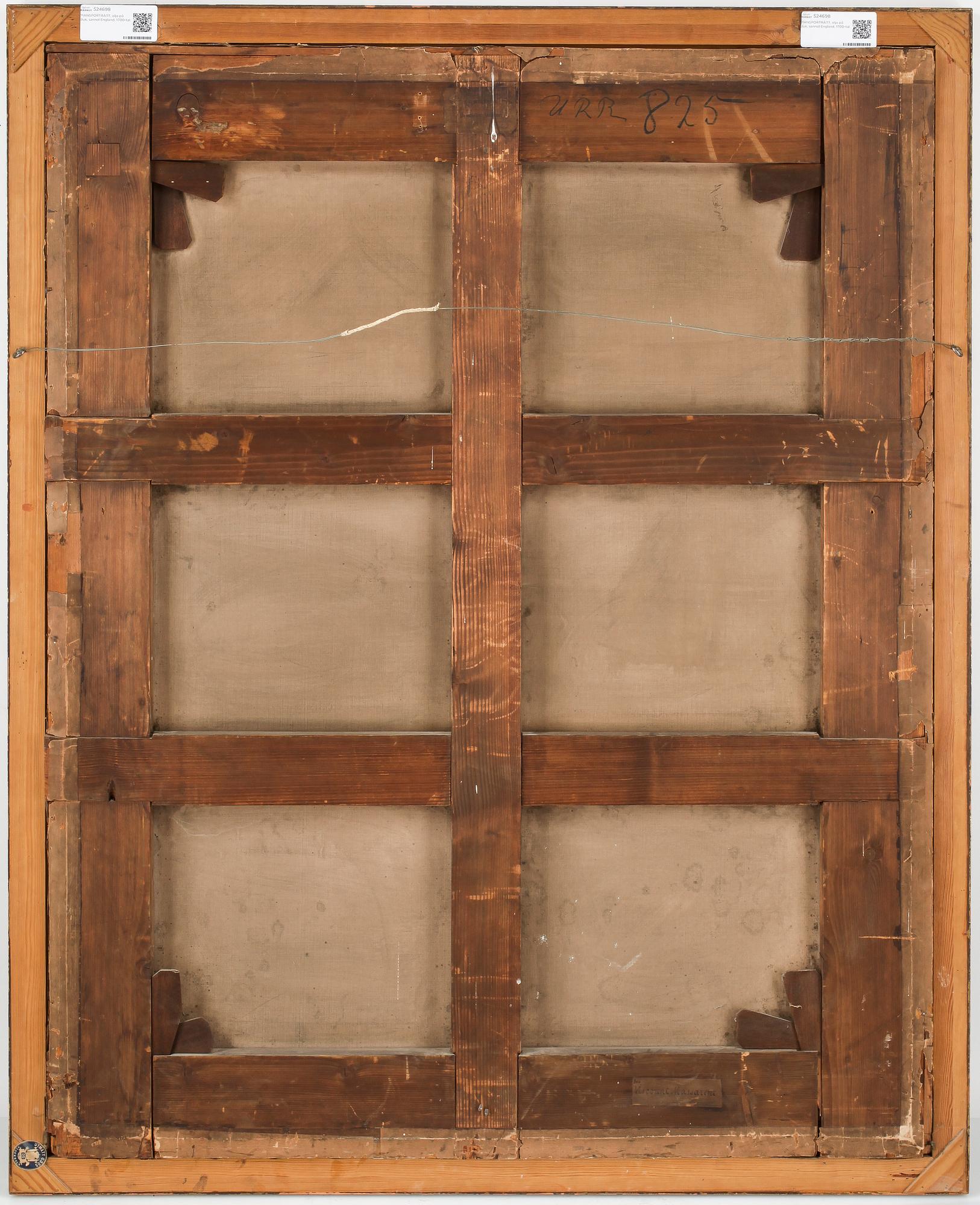 OKÄND KONSTNÄR, olja på duk, sannolikt England, 1700-talets andra hälft.