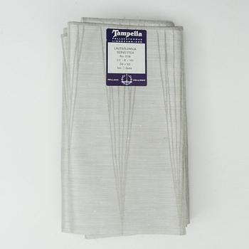 BORDDUK samt SERVETTER, 6 st, "Linjespel" samt SERVIETTER 6 st "Street", Dora Jung, Tampella.