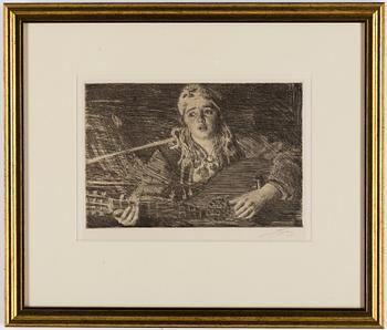 ANDERS ZORN, etching, 1919, signed in pencil.