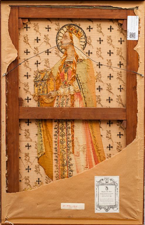 VÄVDATAPETER, 2 st, troligen Mellaneuropa, 1800-talets senare hälft.