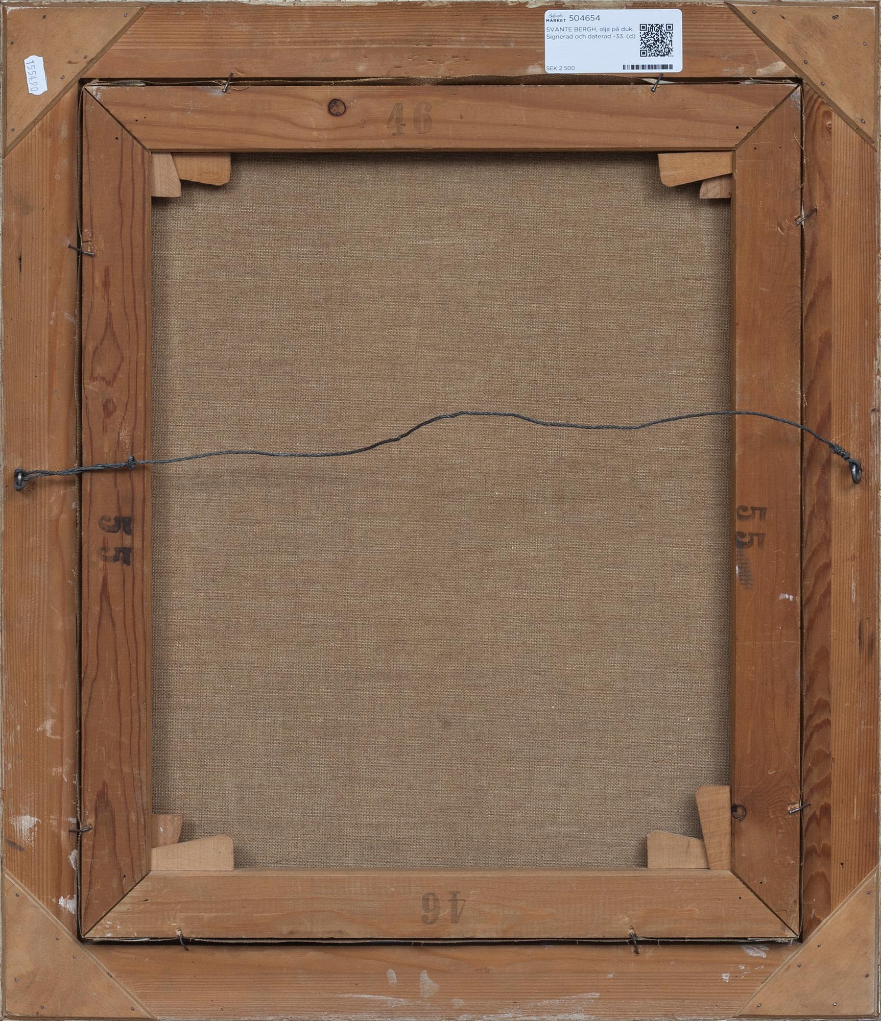 SVANTE BERGH, olja på duk. Signerad och daterad -33.