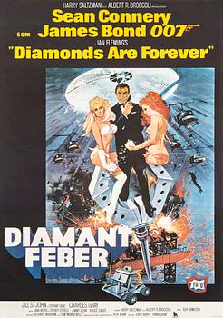 Filmaffisch James Bond "Diamantfeber (Diamonds Are Forever)".