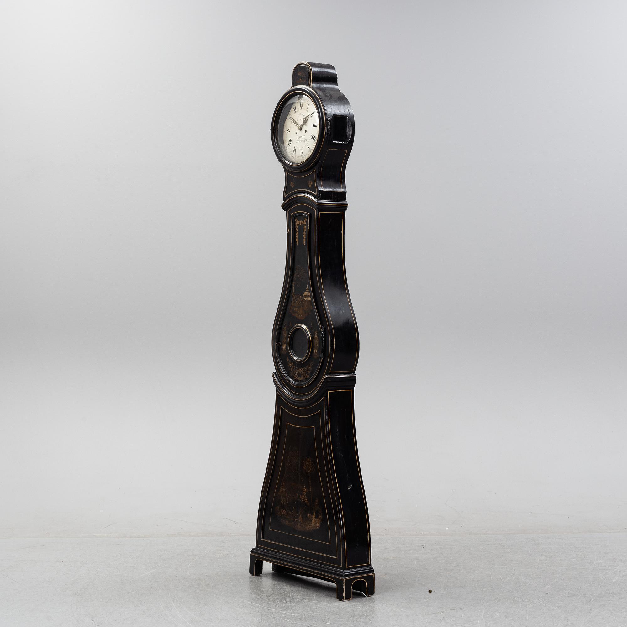 A Rococo longcase clock by Petter Ernst (Stockholm 1753-1784).