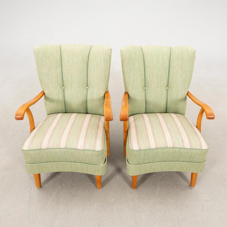 Armchairs a pair Swedish Modern 1950s.