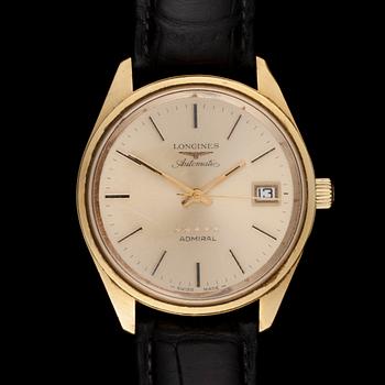 ARMBANDSUR, herr, guld 18 k, Longiness, Automatic, admiral.