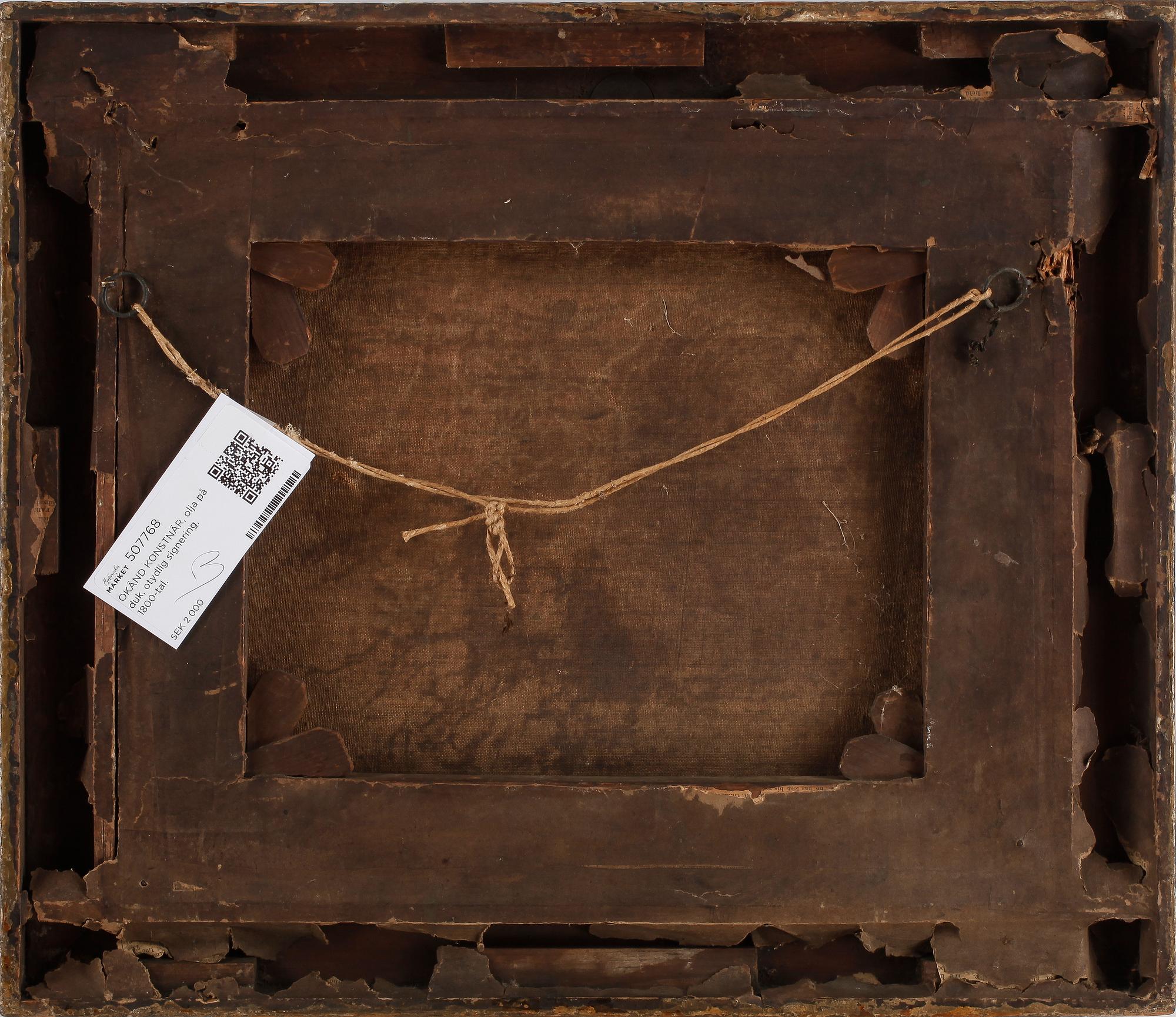 OKÄND KONSTNÄR, olja på duk, ej signerad, 1800-tal.