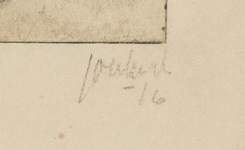 John Jon-And, kolorerad etsning, 1916, signerad 5/7.