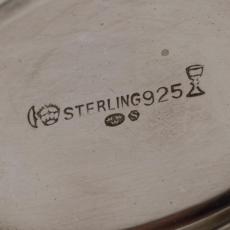 A three piece sterling silver coffee set, Germany. 20th century.