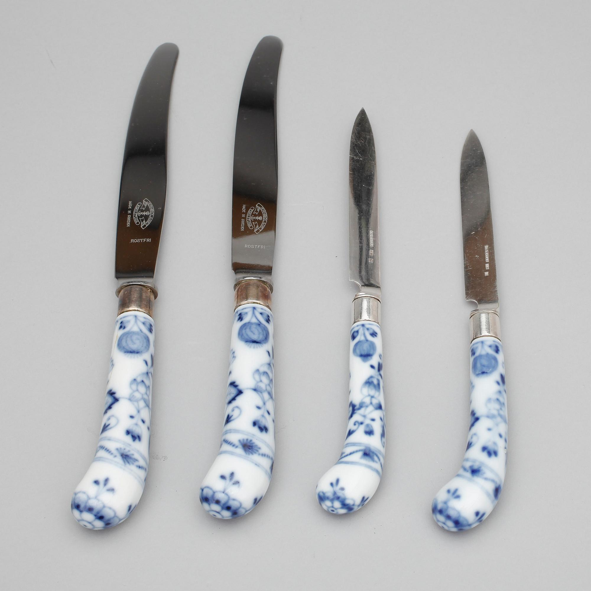 KNIVAR, 12+12, porslin och nysilver / rostfritt stål.