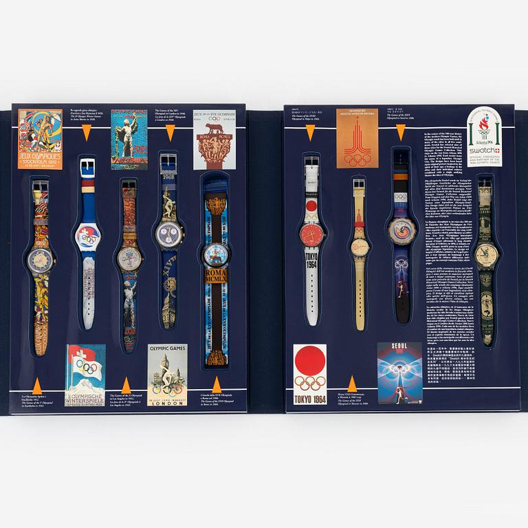 Swatch historical Olympic games collection.
