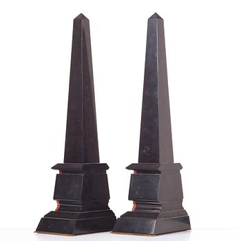 A pair of French obelisks, 1870's-80's.