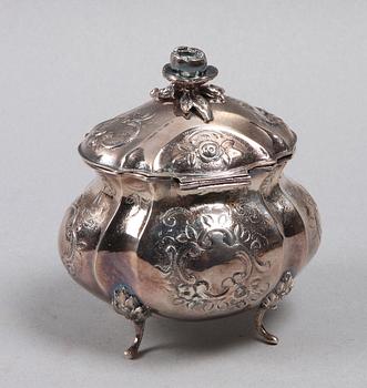 SOCKERSKRIN, silver, rokokostil, Stockholm 1974, 250 g.
