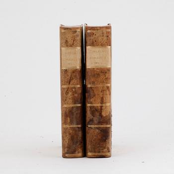 BÖCKER, 2 vol. "Physisk Beskrifning öfver Jord-Klotet,..." av Torbern Bergman, Upsala, 1774.