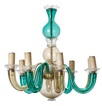 981. A Gio Ponti ceiling lamp, Venini, Murano, Italy  1945-50.