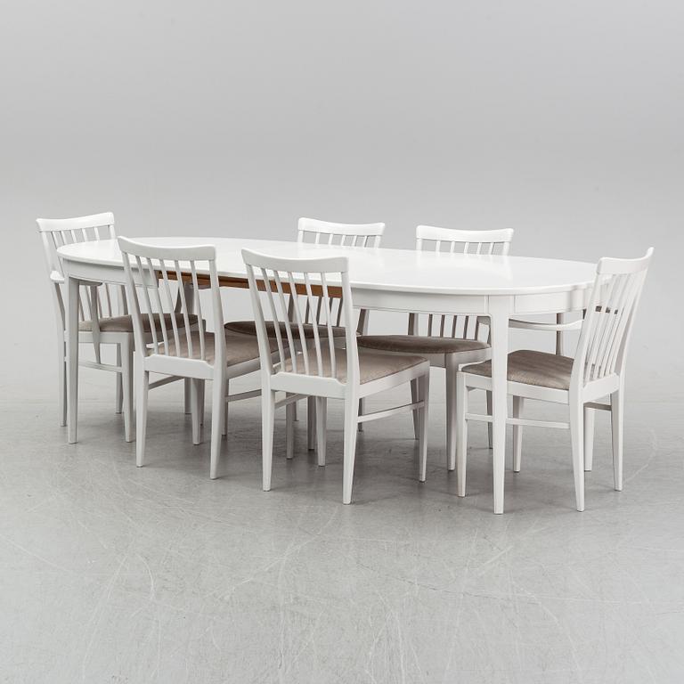 Carl Malmsten, a dining table and a set of six chairs, 'Herrgården' for Bodafors.