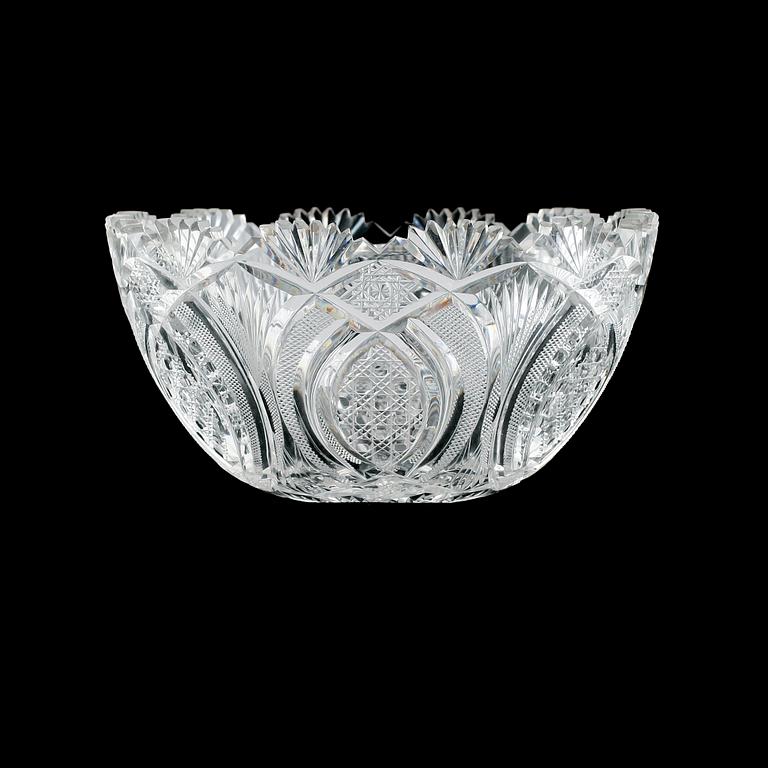 SKÅL, glas/kristall, omkring år 1900.