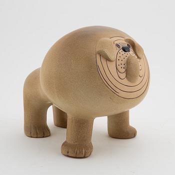 Lisa Larson, a 'Bulldog Maxi' stoneware sculpture, K-studion Gustavsberg, signed.