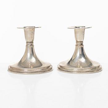 Candelsticks, 3 pairs, silver, Sweden, 1947-60.