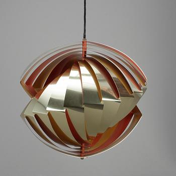 TAKLAMPA, "Konkylie" / "Tivolilampan", Louis Weisdorf, Lyfa, Danmark. 1960-tal. Höjd ca 40 cm.