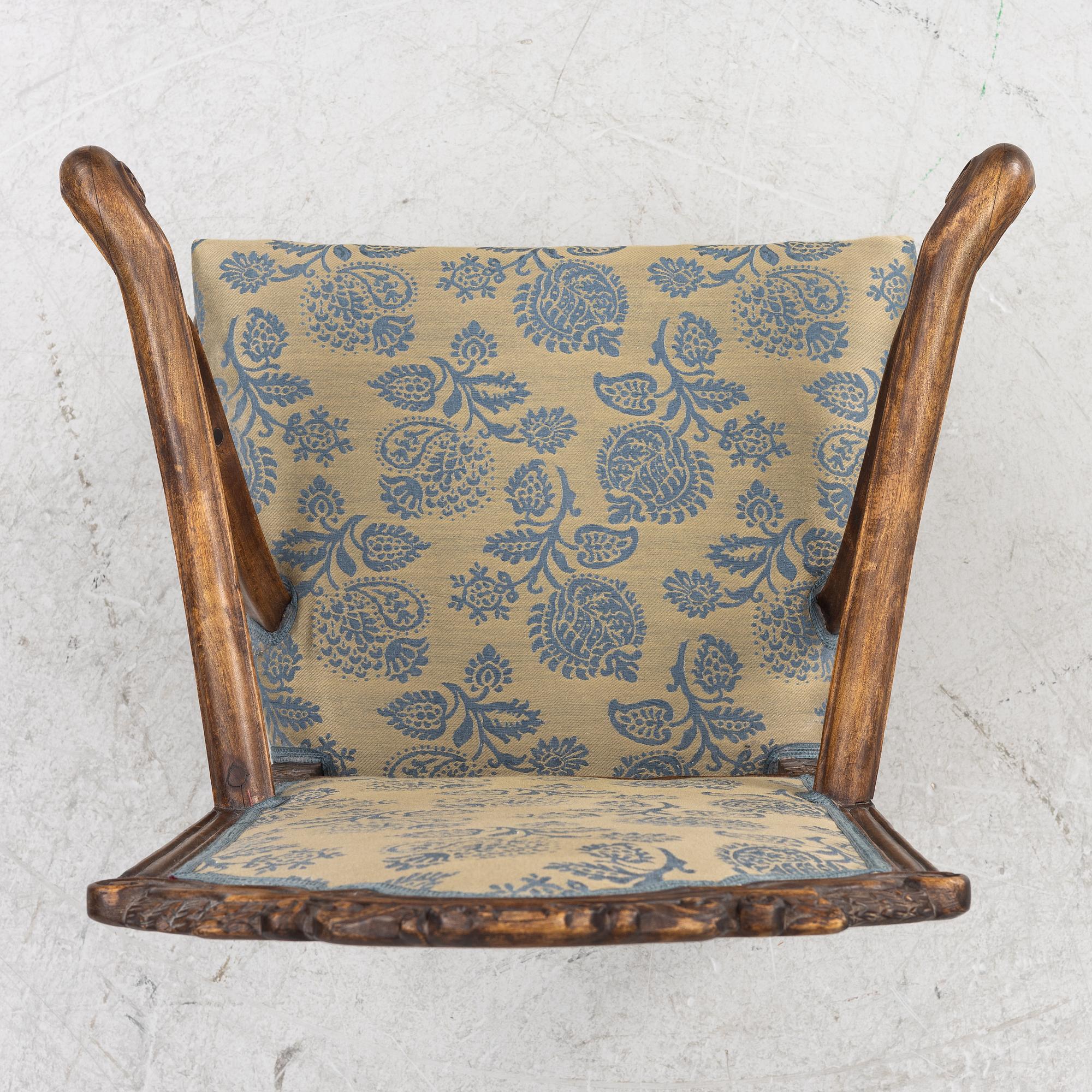 A Swedish late Baroque armchair, first part 18th century.