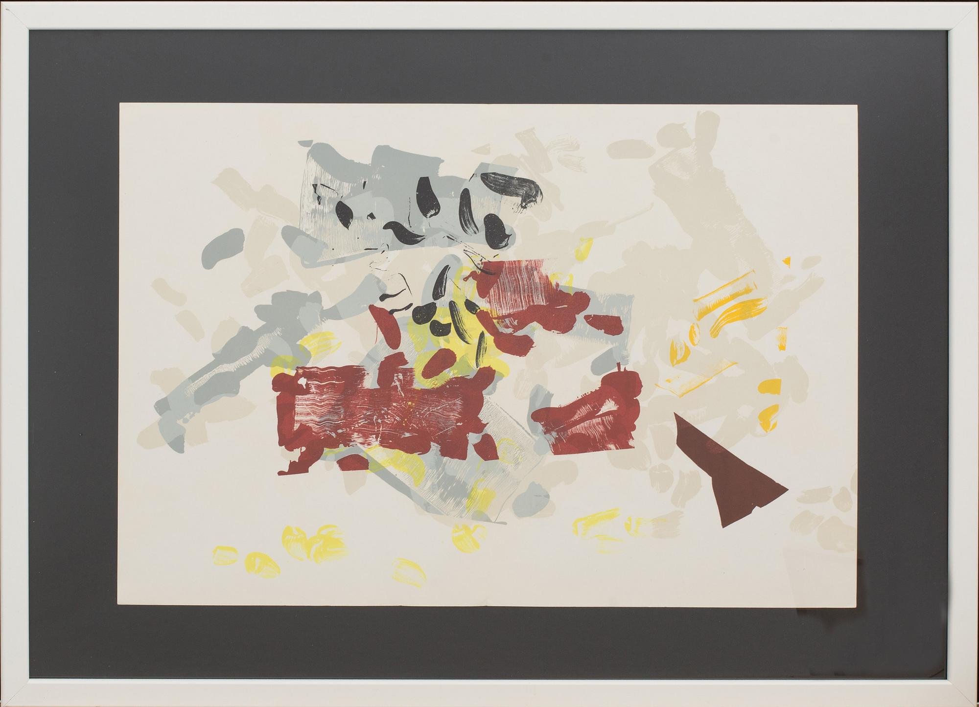 JEAN-PAUL RIOPELLE, colour lithographe, from Derrière le Miroir nr 171, 1968.