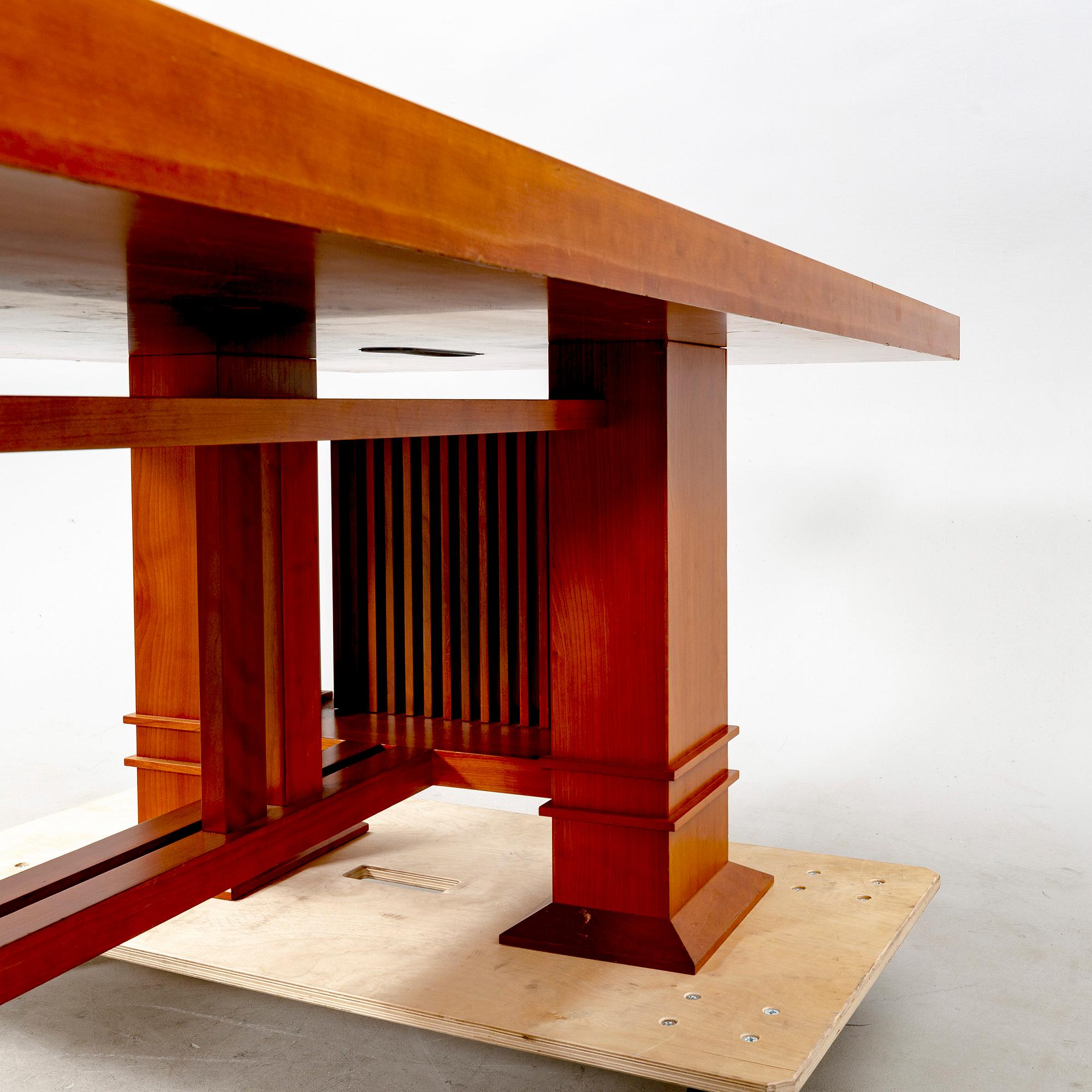 A Frank Lloyd Wright signed and numbered table 0803 1986.