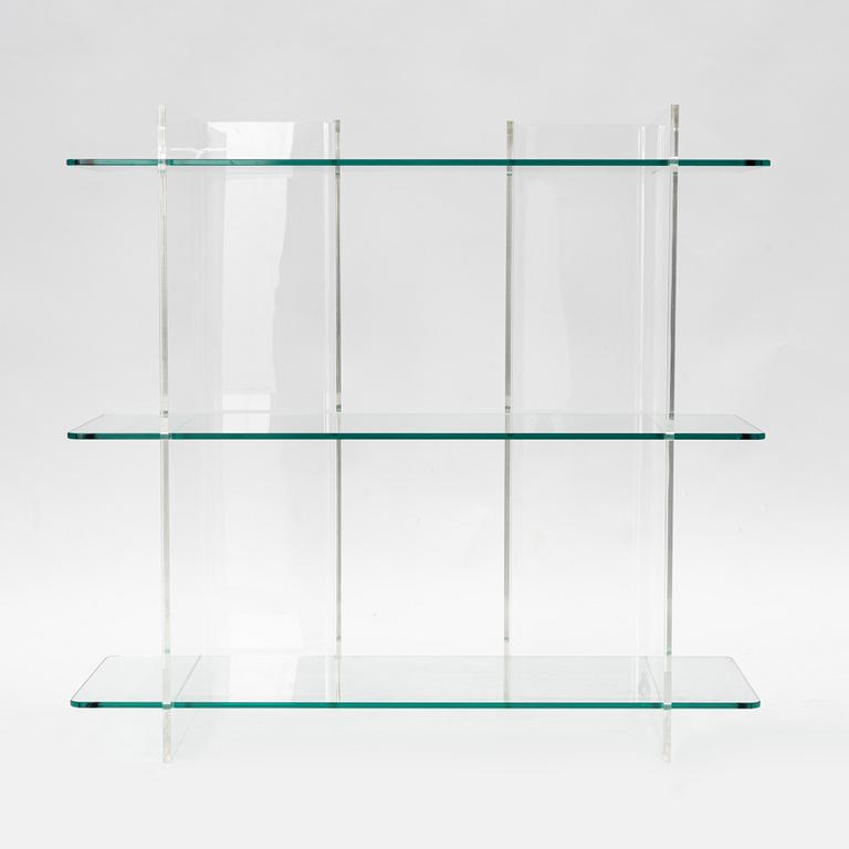 A 'Combiplex' glass and plexiglass shelf, Fogia.