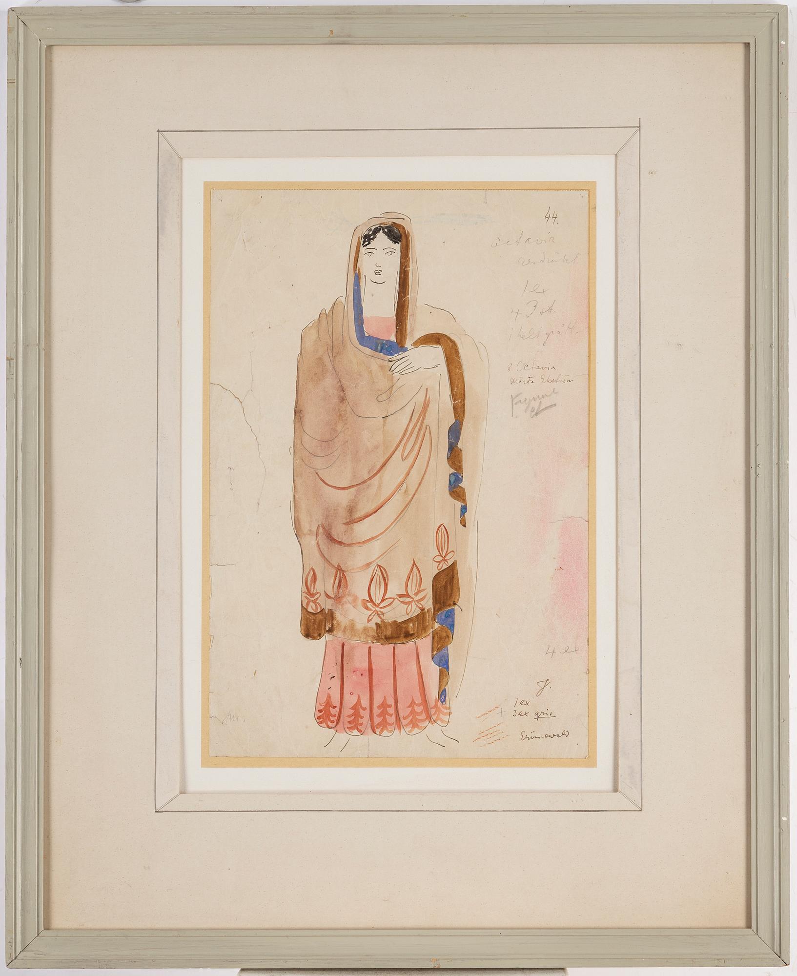 ISAAC GRÜNEWALD, water colour and oencil on paper, signed Grünewald.
