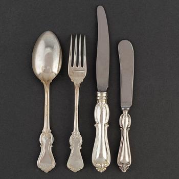 36 pcs of silver cutlery, 1970's.