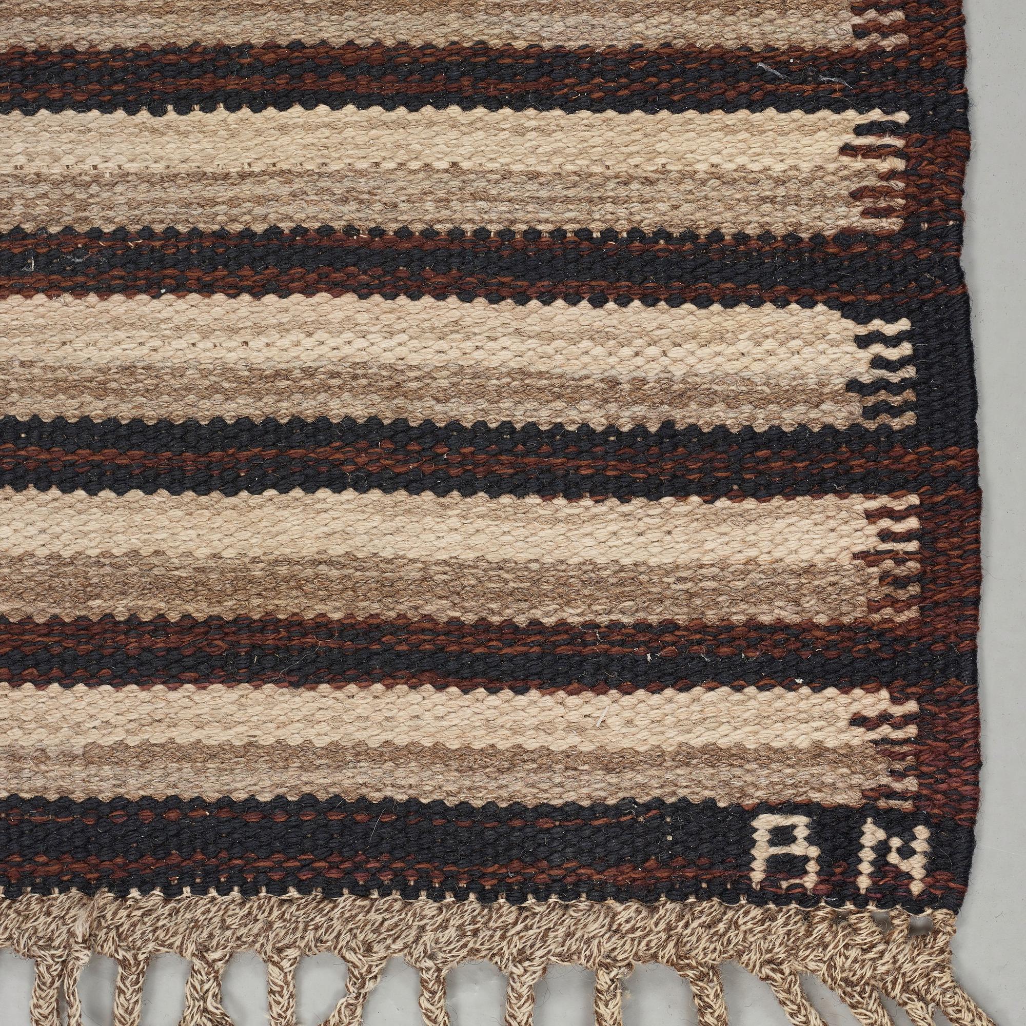 MATTA. "Brun och vitrandig". Rölakan. 139 x 94,5 cm. Signerad AB MMF BN.