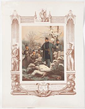 10st, färglitografier, utförda av Nordmann, 1864, utgivna av A.J. Salmson, Stockholm.