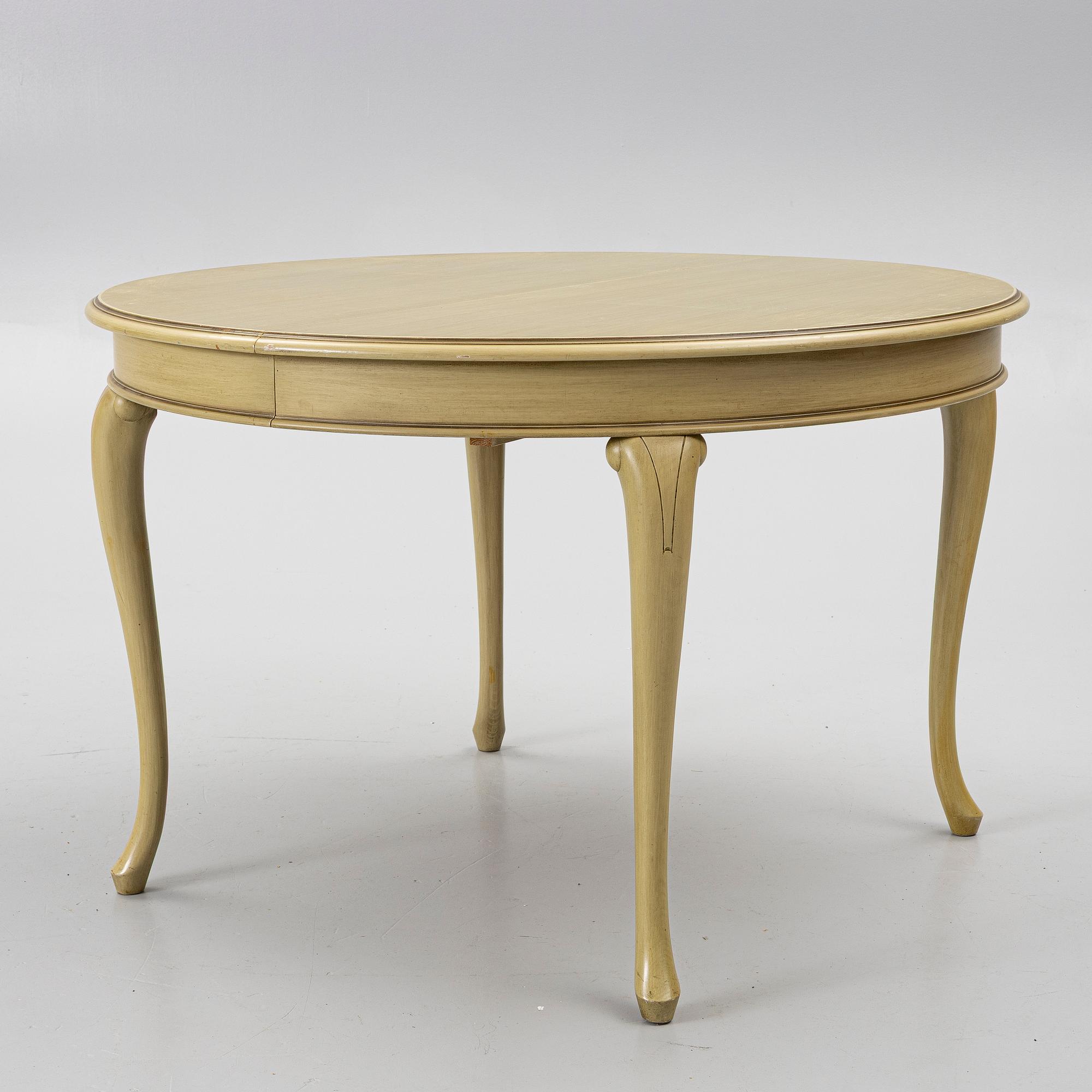 Dining group, 7 pieces. Rococo style, second half of the 20th century.