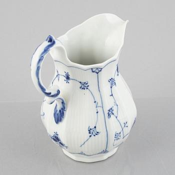 A 'Blue Fluted Plain' / 'Musselmalet rifflet' pitcher, Royal Copenhagen, model 355, 1969-73.