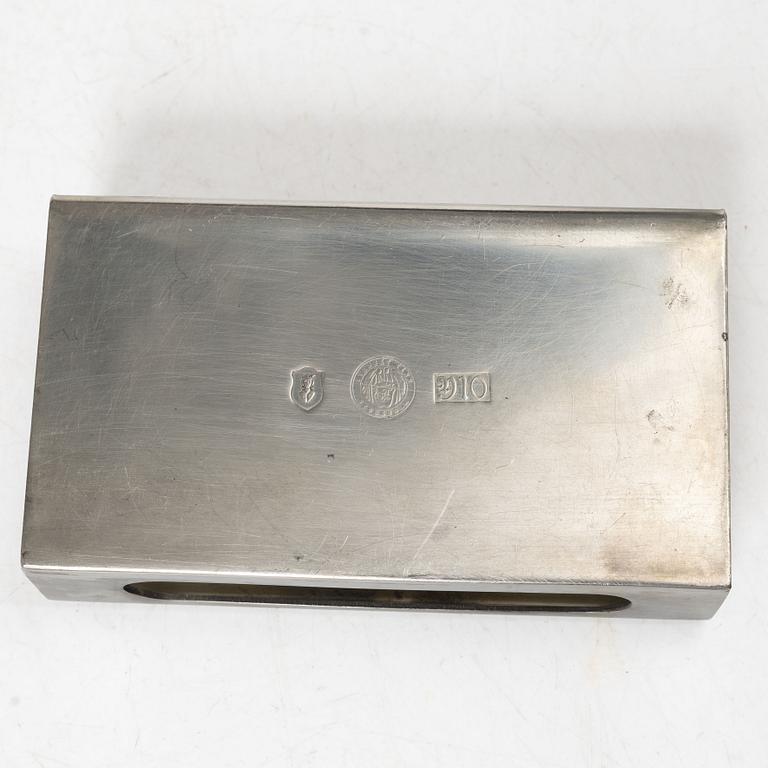 Dish and matchbox holder, Firma Svenskt Tenn.