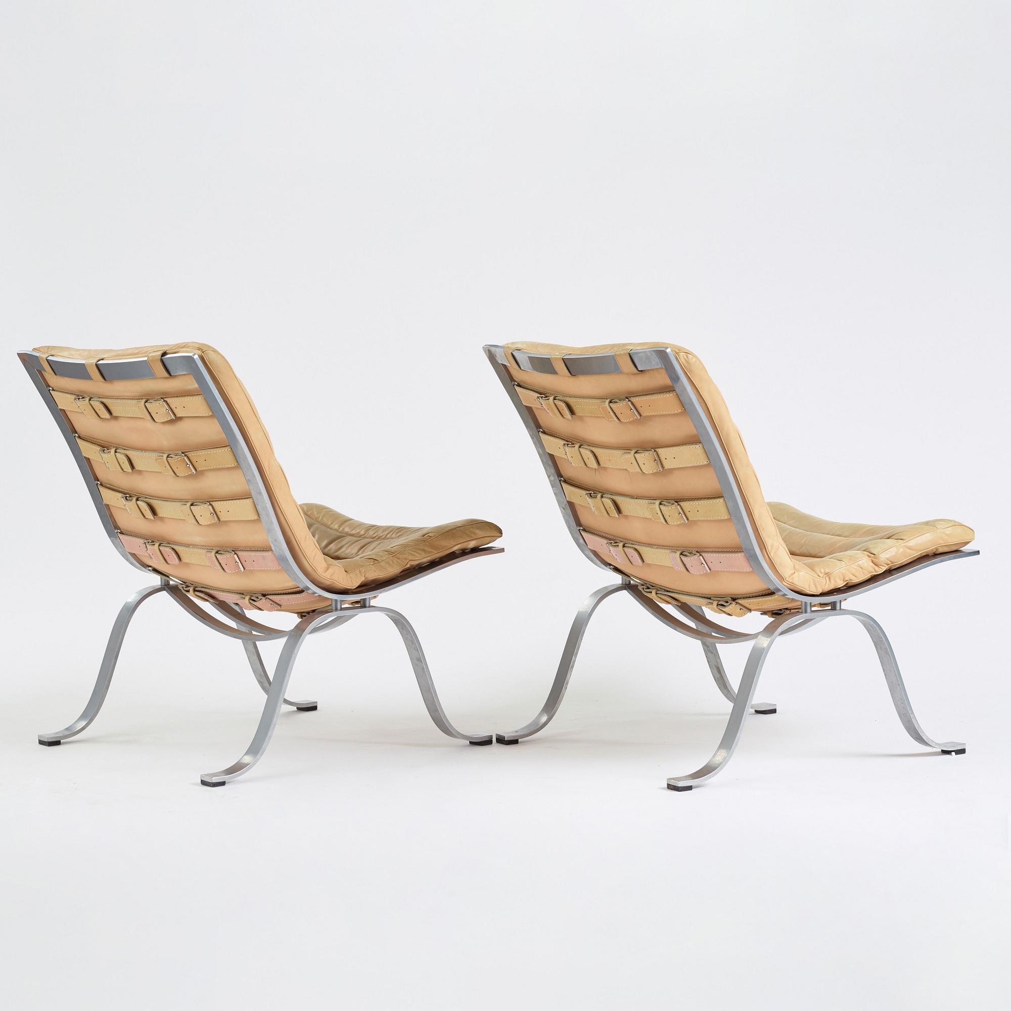 Arne Norell, a pair of "Ariet", easy chairs for Norell Möbel AB 1960-1970's.