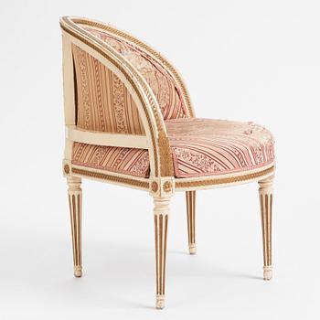 A Gustavian armchair, Stockholm, late 18th century.