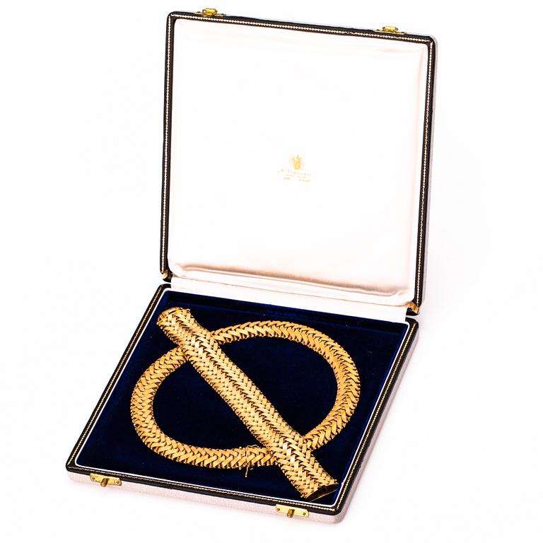 HALSBAND och ARMBAND, 18K guld.