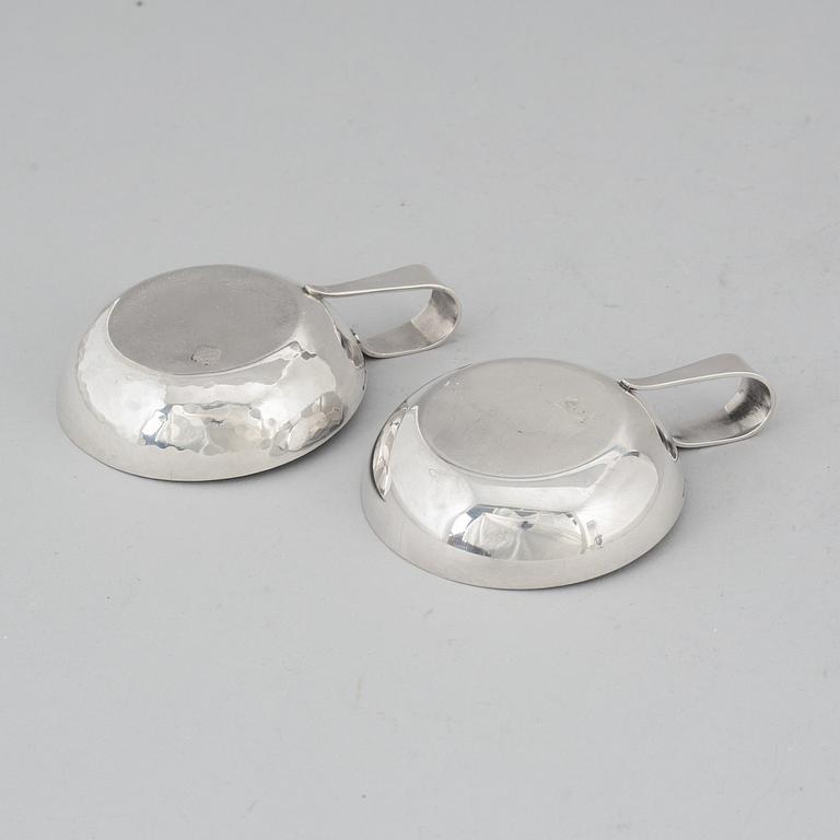 ATELIER BORGILA, two sterling silver taste du vins, Stockholm 1967.