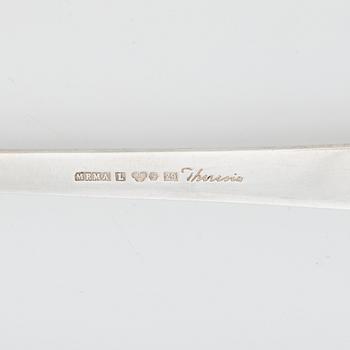 Theresia Hvorslev, bestickuppsättning, 36 delar, silver, modell "Thema", Mema, Lidköping 1974-75.