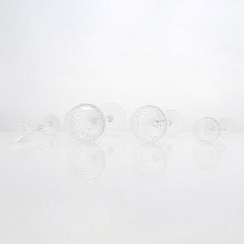 A 35-piece set of 'Leo' glassware from Riihimäen Lasi, Finland.