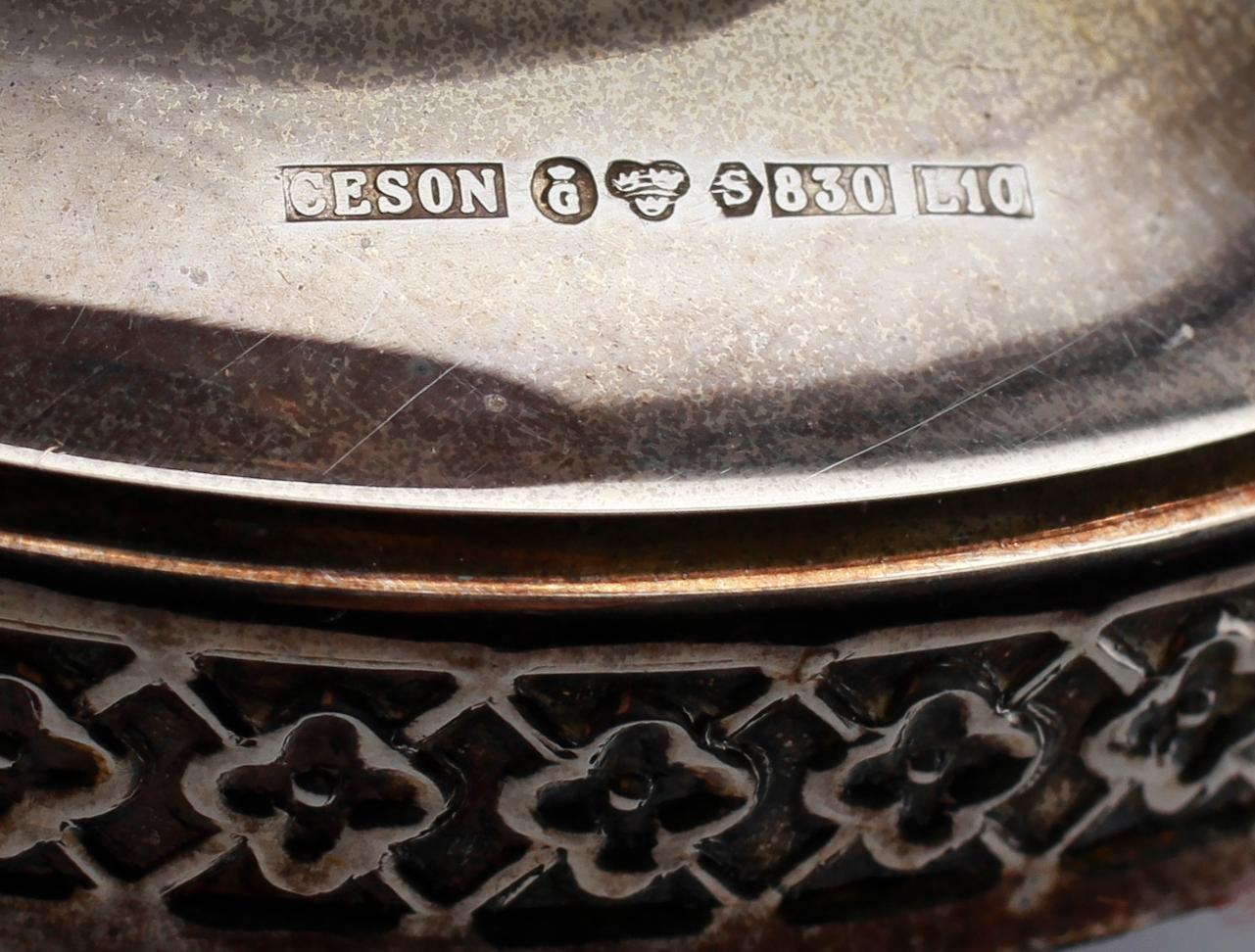 LJUSSTAKAR, 1 par, silver, Ceson, Göteborg 1985.
