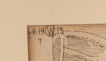 CARL WILHELMSON,  etsning. Signerad och daterad  1919 i trycket.