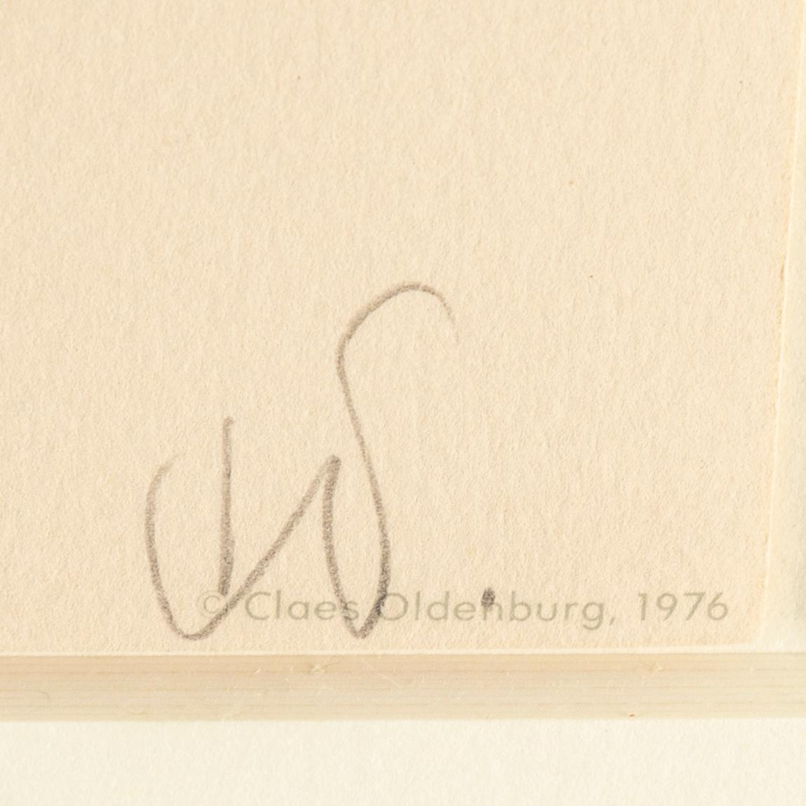 CLAES OLDENBURG, lithograph, 1976, signed in pencil and numbered 30/75.