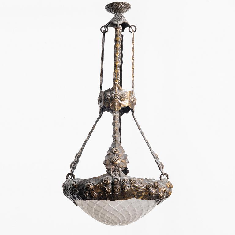 Alice Nordin, ceiling lamp, Jugend, Böhlmarks, early 20th century.