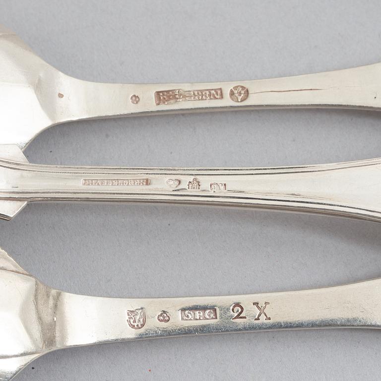 Cutlery, 27 pieces, silver, 18th-19th Century, mostly Sweden.