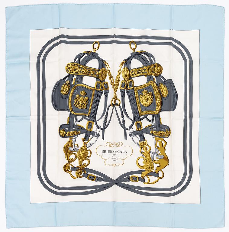 Hermès, a 'Brides de Gala' silk scarf.