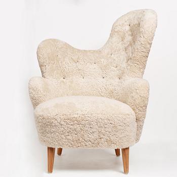 A Swedish Modern upholstered armchair, 1940's.