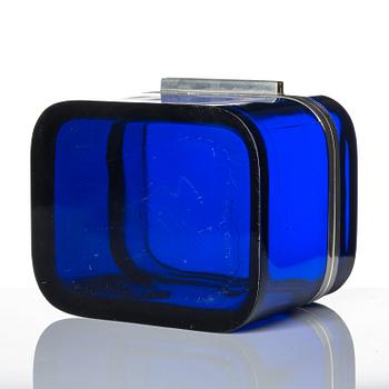 Josef Frank, a pewter mounted blue-tinted glass box, Firma Svenskt Tenn.