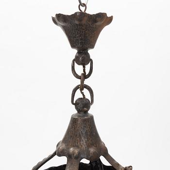 An Art Nouveau ceiling lamp, early 20th Century.